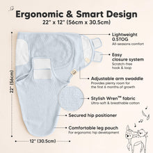 Load image into Gallery viewer, 3-Pack Soothe (Wren) Swaddle Wraps (Glacier)