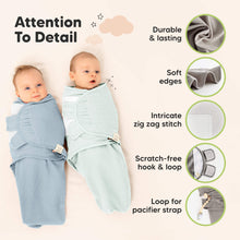 Load image into Gallery viewer, 3-Pack Soothe (Wren) Swaddle Wraps (Glacier)