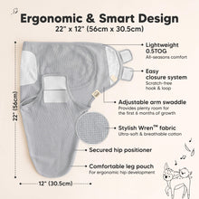 Load image into Gallery viewer, 3-Pack Soothe (Wren) Swaddle Wraps (Granite)