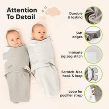 Load image into Gallery viewer, 3-Pack Soothe (Wren) Swaddle Wraps (Granite)