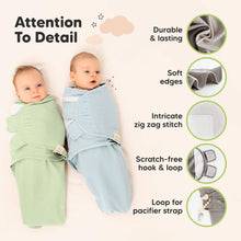 Load image into Gallery viewer, Attention To Detail with durable construction, soft edges, intricate zig-zag stitching, scratch hook & loop closure, and loop for pacifier strap.