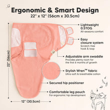 Load image into Gallery viewer, 3-Pack Soothe (Wren) Swaddle Wraps (Salmon)