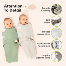 Load image into Gallery viewer, 3-Pack Soothe (Wren) Swaddle Wraps (Willow)