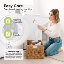 Load image into Gallery viewer, Easy Care
Durable & lasting quality
Machine washable
Dryer-friendly
Washing care
First use: Wash cold with similar colors, low tumble dry, no softeners, bleach, ironing, or dry cleaning