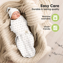 Load image into Gallery viewer, 3-Pack Soothe Swaddle Wraps with Knot Hats (Shifts)