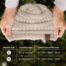 Load image into Gallery viewer, 3-Pack Warmzy Baby Beanies (Pecan, M)