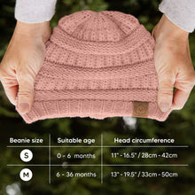 Load image into Gallery viewer, 3-Pack Warmzy Baby Beanies (Tea Rose, M)
