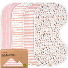 Load image into Gallery viewer, 4-Pack Hallo Burp Cloths