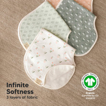 Load image into Gallery viewer, 4-Pack Hallo Burp Cloths (Fleur)