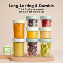 Load image into Gallery viewer, 4-Pack Prep Jars Food Glass Containers (Sage)