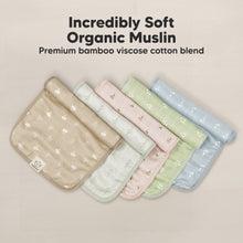 Load image into Gallery viewer, 5-Pack Lumi Muslin Burp Cloths (Wild Bloom)