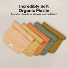 Load image into Gallery viewer, 5-Pack Lumi Muslin Burp Cloths (Phase)