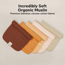 Load image into Gallery viewer, 5-Pack Lumi Muslin Burp Cloths (Sahara)