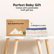 Load image into Gallery viewer, Softe Muslin Baby Burp Cloth (Marine Muse)
