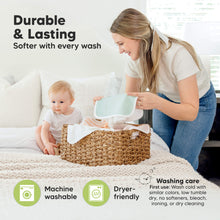 Load image into Gallery viewer, Durable & Lasting
Softer with every wash
Machine Washable
Dryer-friendly
Washing care - First use: Wash cold with similar colors, low tumble dry, no softeners, bleach, ironing, or dry cleaning