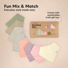 Load image into Gallery viewer, 8-Pack Organic Bandana Bibs (Dew)