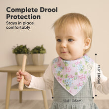 Load image into Gallery viewer, 8-Pack Organic Bandana Bibs (Flourish)