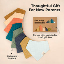 Load image into Gallery viewer, 8-Pack Lumi Muslin Bandana Bibs (Eclipse)