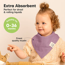 Load image into Gallery viewer, 8-Pack Lumi Muslin Bandana Bibs (Lavender)