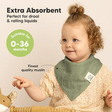 Load image into Gallery viewer, 8-Pack Lumi Muslin Bandana Bibs (Pine)