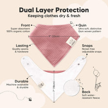 Load image into Gallery viewer, 8-Pack Quin Bandana Bibs (Rosewood)