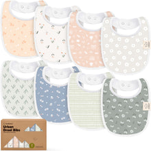Load image into Gallery viewer, 8-Pack Urban Drool Bibs (Fleur)