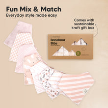 Load image into Gallery viewer, 8-Pack Organic Bandana Bibs (Sweet Charm)