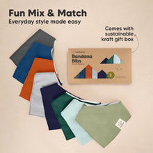 Load image into Gallery viewer, 8-Pack Organic Bandana Bibs (Hunter)