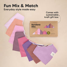 Load image into Gallery viewer, 8-Pack Organic Bandana Bibs (Lilac)