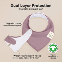 Load image into Gallery viewer, 8-Pack Organic Bandana Bibs (Mauve)