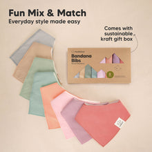 Load image into Gallery viewer, 8-Pack Organic Bandana Bibs (Muted Pastel)