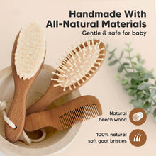 Load image into Gallery viewer, Baby Hair Brush and Comb Set (Dark Walnut)