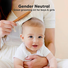Load image into Gallery viewer, Baby Hair Brush and Comb Set (Golden Oak)