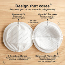 Load image into Gallery viewer, Design that cares Because you're not alone in this journey - Contoured Fit, Ultra-Soft Top Layer, LeakGuard Edges, and Honeycomb-Woven Sheet. (Size at 5.1" x 5.1")