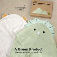 Load image into Gallery viewer, Cuddle Baby Hooded Towel (Triceratops, Petite)