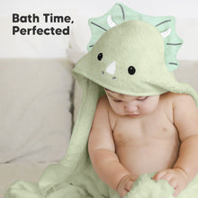 Load image into Gallery viewer, Cuddle Baby Hooded Towel (Triceratops, Petite)