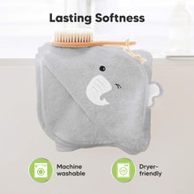 Load image into Gallery viewer, Cuddle Baby Hooded Towel (Elephant, Petite)
