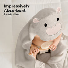 Load image into Gallery viewer, Cuddle Baby Hooded Towel (Hippo)