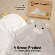 Load image into Gallery viewer, Cuddle Baby Hooded Towel (Hippo)