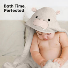 Load image into Gallery viewer, Cuddle Baby Hooded Towel (Hippo)