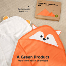 Load image into Gallery viewer, Cuddle Baby Hooded Towel (Fox, Petite)