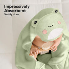 Load image into Gallery viewer, Cuddle Baby Hooded Towel (Frog, Petite)