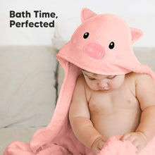 Load image into Gallery viewer, Cuddle Baby Hooded Towel (Piglet)