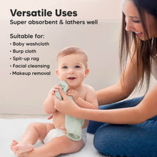 Load image into Gallery viewer, Deluxe Baby Washcloths (Stone/Dove)