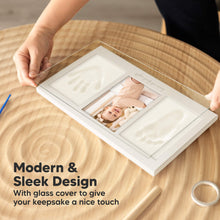 Load image into Gallery viewer, Baby Handprint & Footprint Keepsake Duo Frame (Bamboo)