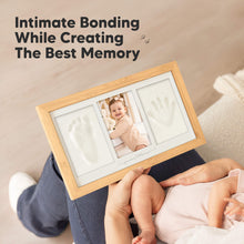 Load image into Gallery viewer, Baby Handprint & Footprint Keepsake Duo Frame (Bamboo)