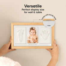 Load image into Gallery viewer, Baby Handprint & Footprint Keepsake Duo Frame (Bamboo)