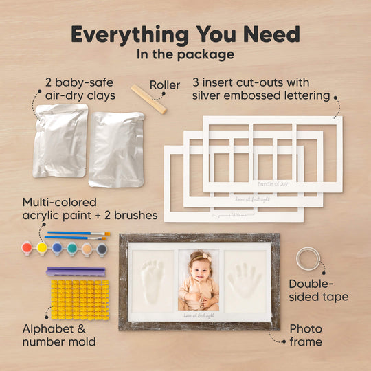 Baby Handprint & Footprint Keepsake Duo Frame (Barnwood)