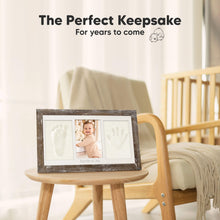 Load image into Gallery viewer, Baby Handprint & Footprint Keepsake Duo Frame (Barnwood)