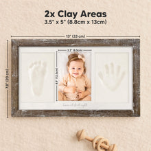 Load image into Gallery viewer, Baby Handprint & Footprint Keepsake Duo Frame (Barnwood)